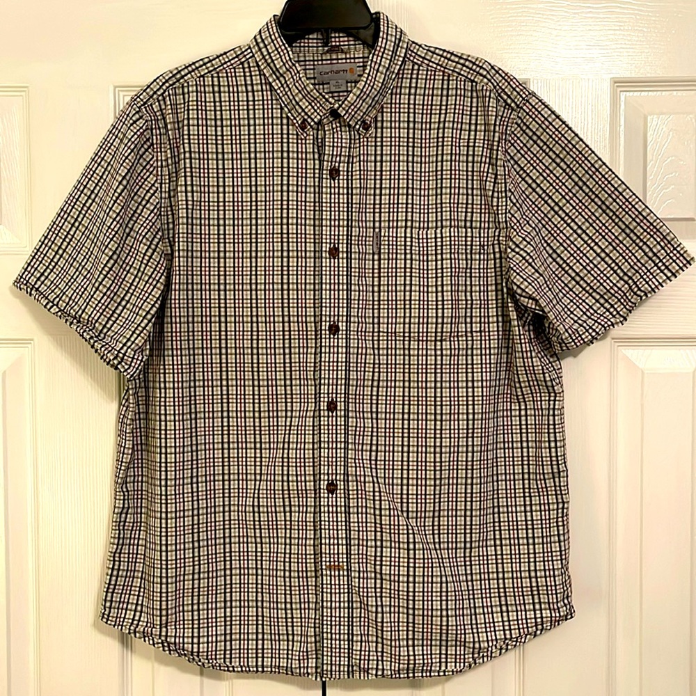 Men’s Carhartt XL plaid button down shirt